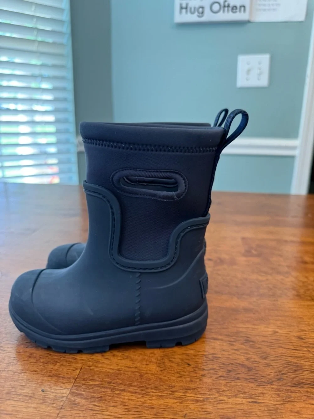 UGG Kids Droplet Mid Waterproof Rain Boots Navy Size 9
